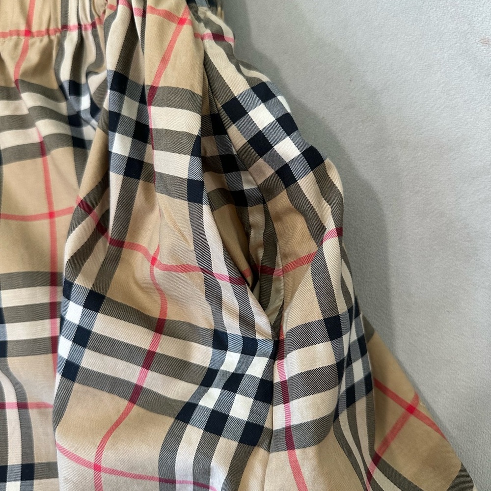 Burberry Girls Beige Tartan Dress with Black & Red Plaid - Picture 3 of 5
